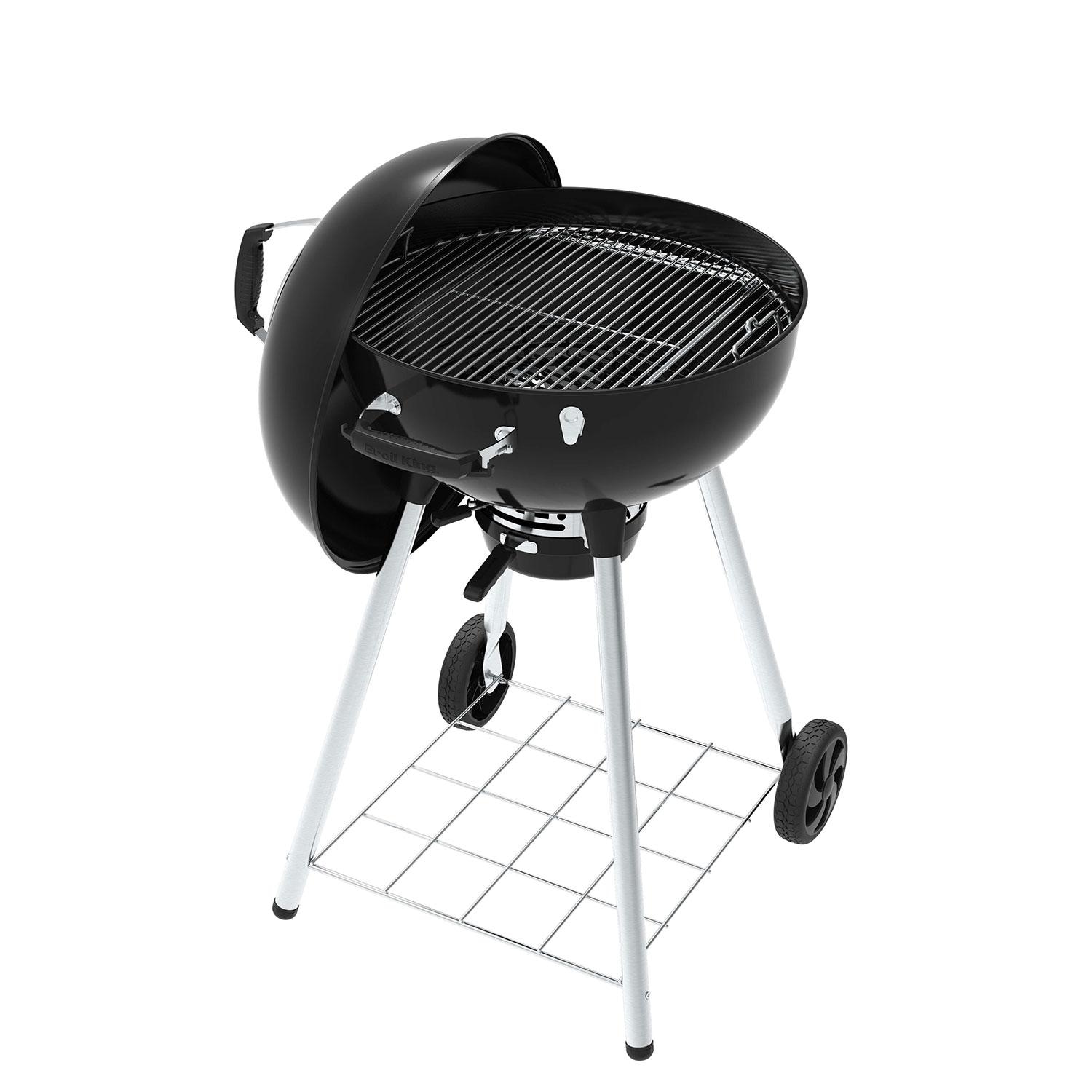 Broil King 13225 Stainless Steel Do More Cooking Grid for Charcoal Kettle Grills - On Charcoal Grill - White Background thumbnail