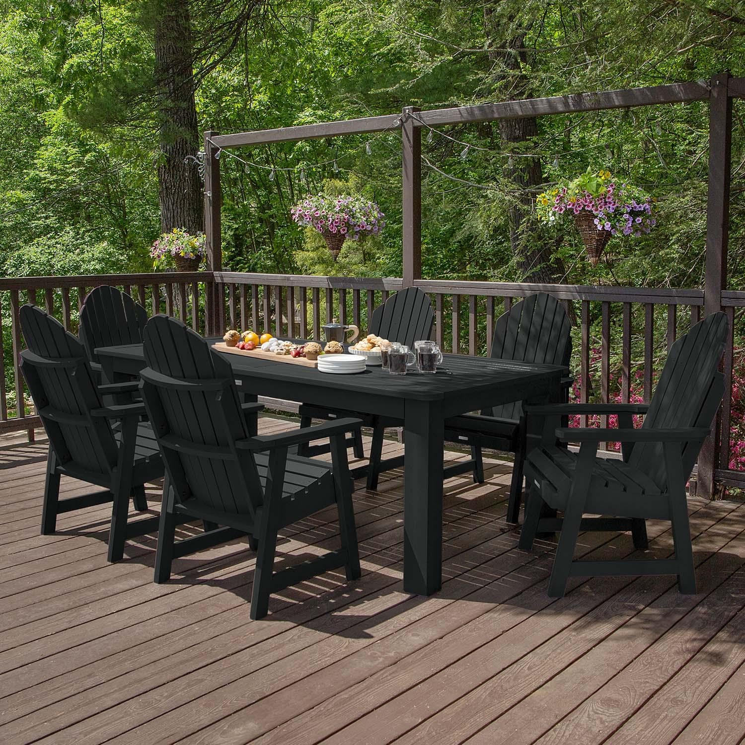 Dream Bay 7 Pc Recycled Plastic Dining Set in Black by Lakeview