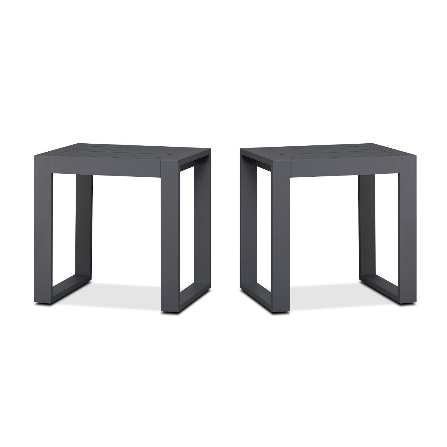 Lakeview Villa Flora Gray 2 Piece End Table Set - Full Set thumbnail