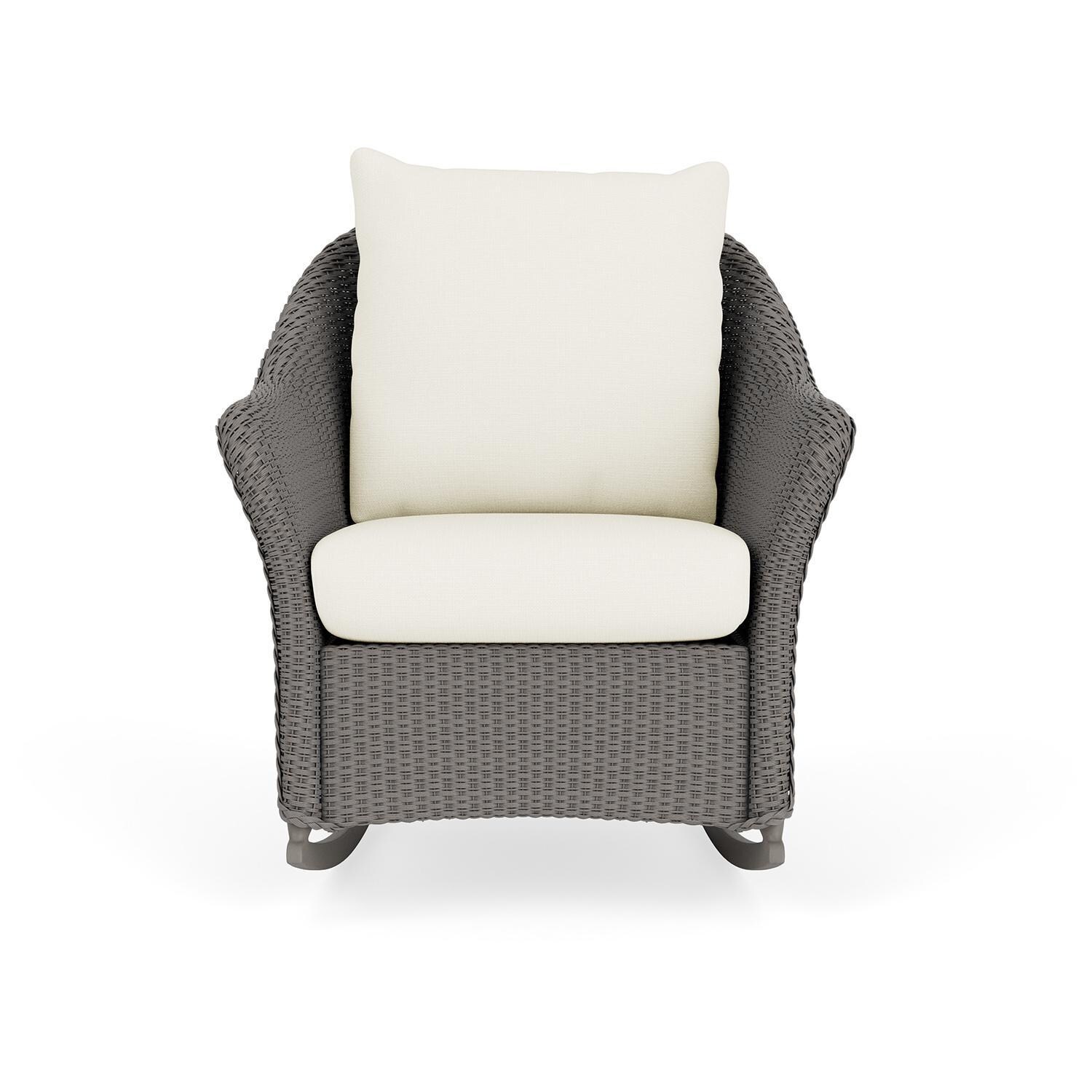 Weekend Retreat Lloyd Loom Rocking Chair in Pewter/Sailcloth Salt by Lloyd Flanders