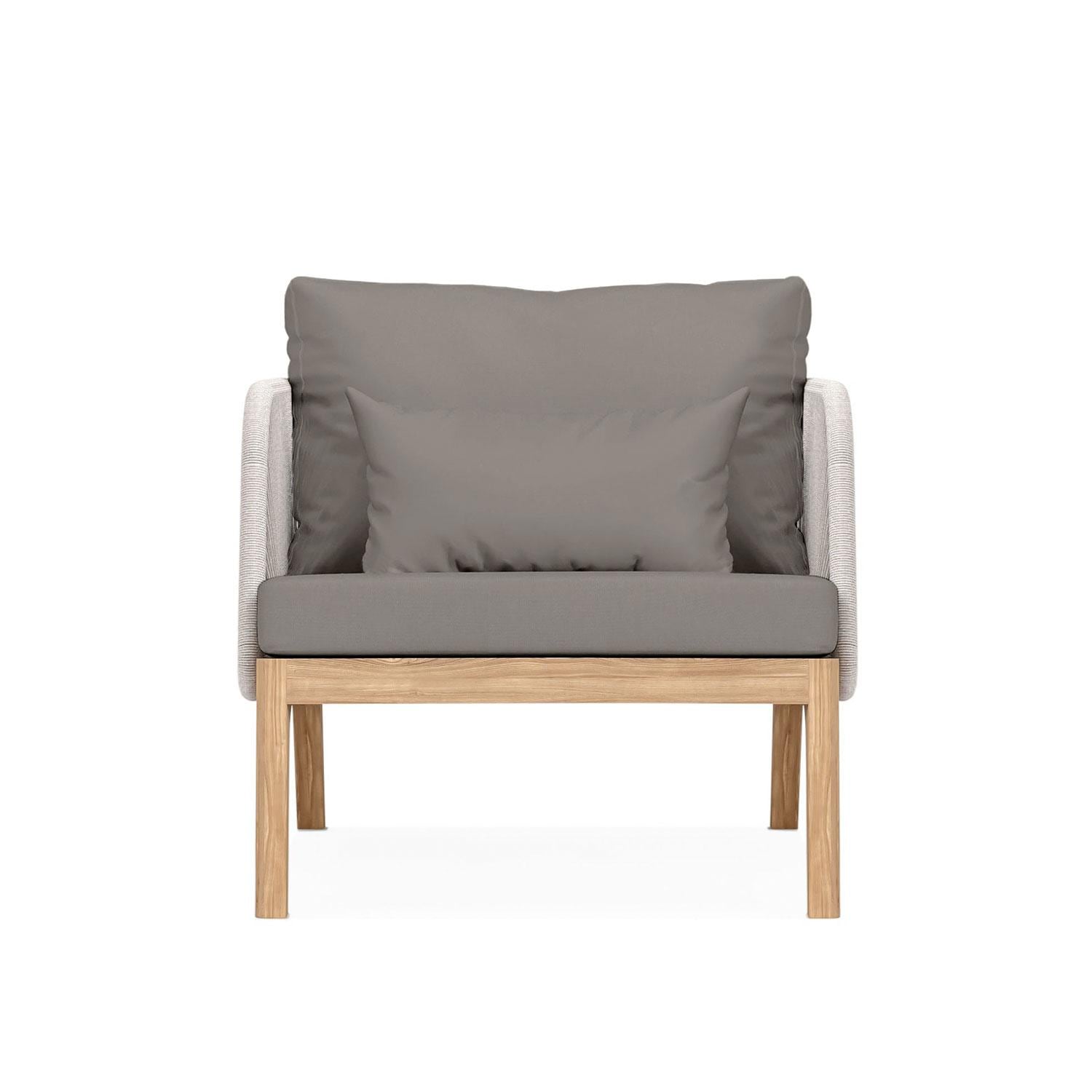 Willowlake Teak Club Chair in Charcoal by Lakeview Outdoor Designs - Front View - White Background thumbnail