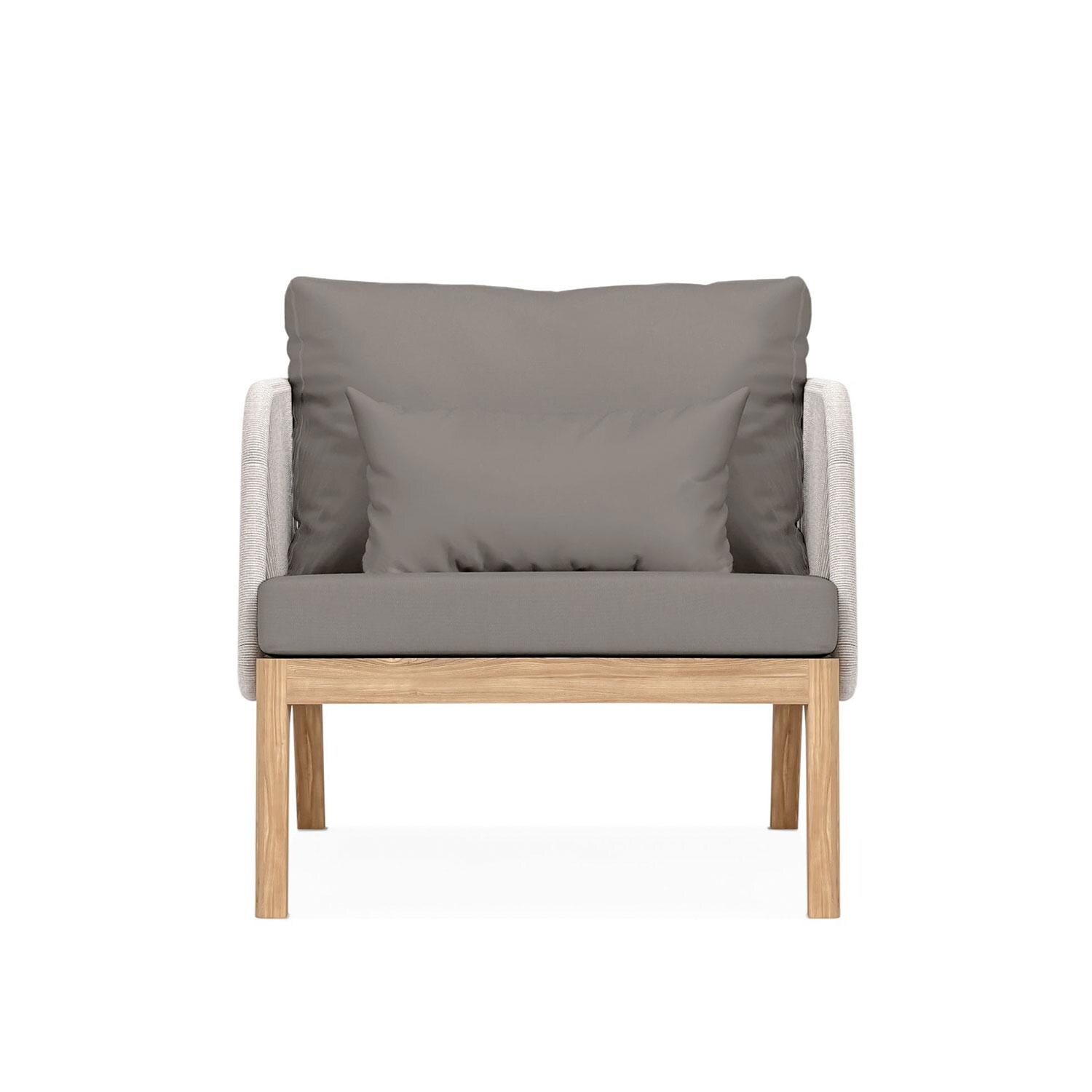 Willowlake Teak Club Chair in Charcoal by Lakeview Outdoor Designs - Front View - White Background thumbnail