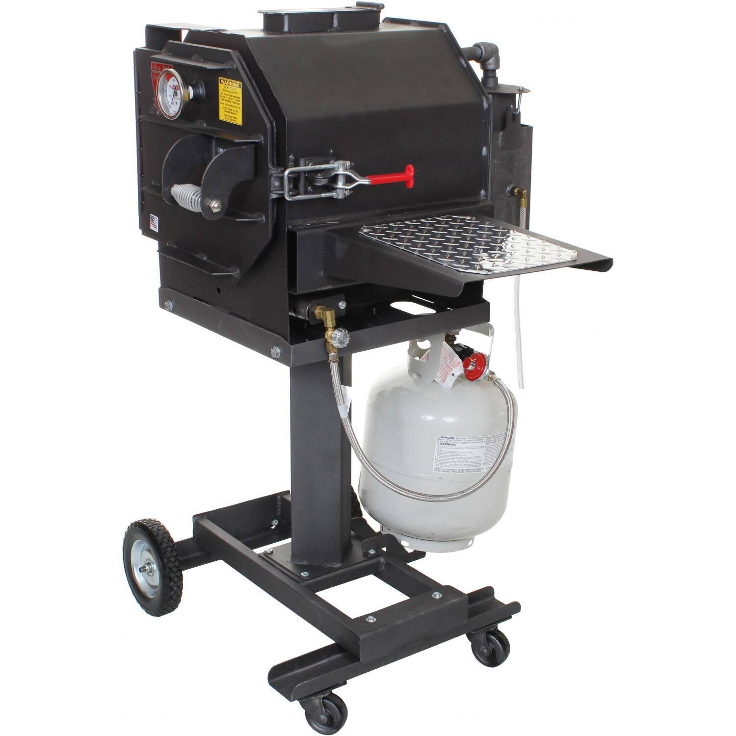 Cajun Express Smoker - 4 Rib Propane Pressure Smoker - Side View (Propane Tank Not Included) thumbnail