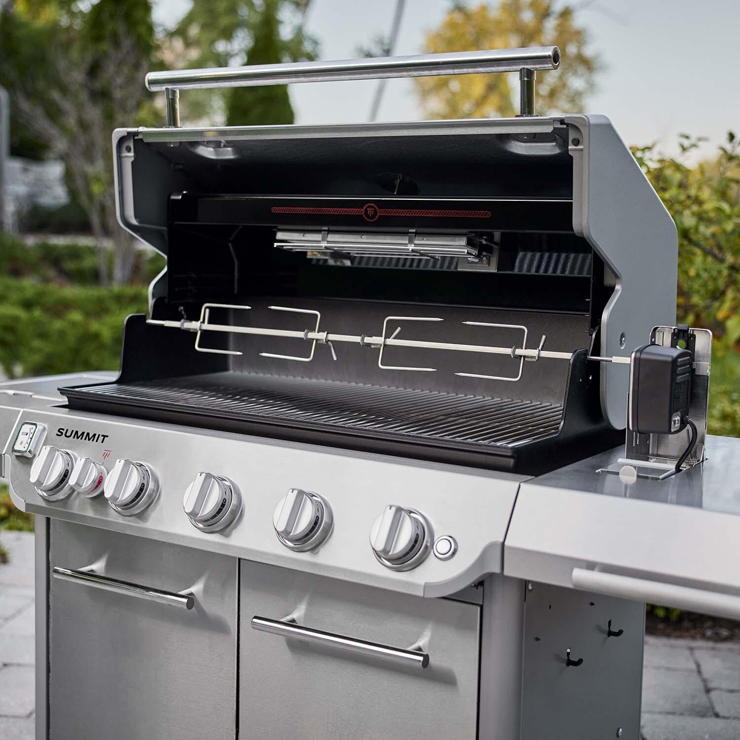 Weber Grills 1500028 Weber Summit FS38 S Propane Gas Grill - Stainless Steel - Hood Open - Detail thumbnail