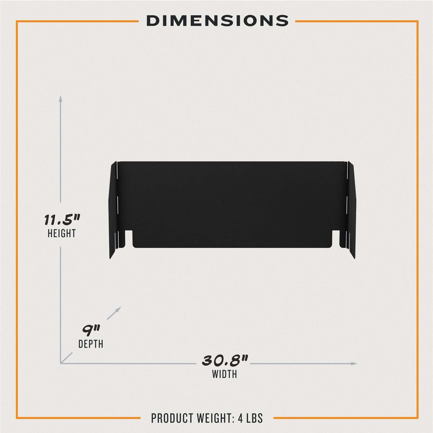 Oklahoma Joe's 9919881W06 Firecraft Wind Guard - Dimensional