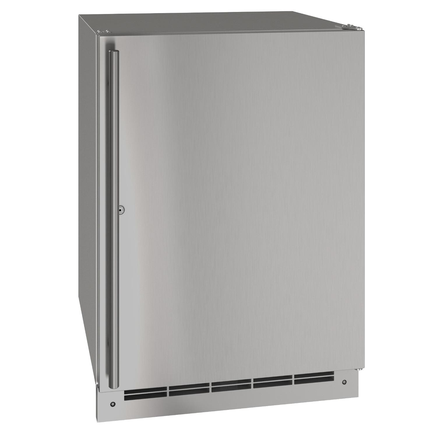 U-Line 24-Inch 5.4 Cu. Ft. Outdoor Rated Solid Door Refrigerator w/ Lock - Stainless Steel - UORE124-SS31A