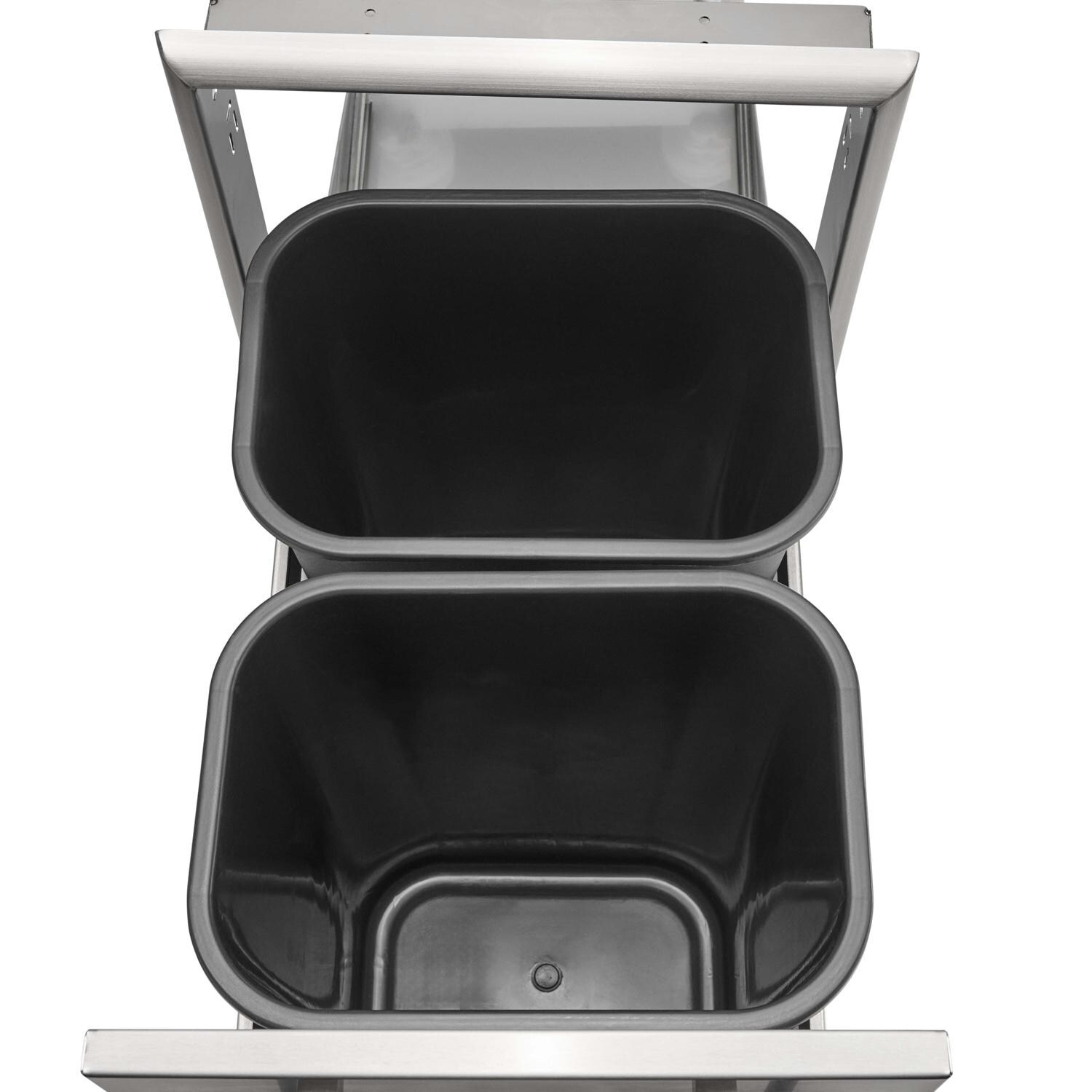 Coyote Outdoor Living C3-FBTRC 18 Inch Front to Back Double Trash / Recycle Bin - Top - White Background thumbnail