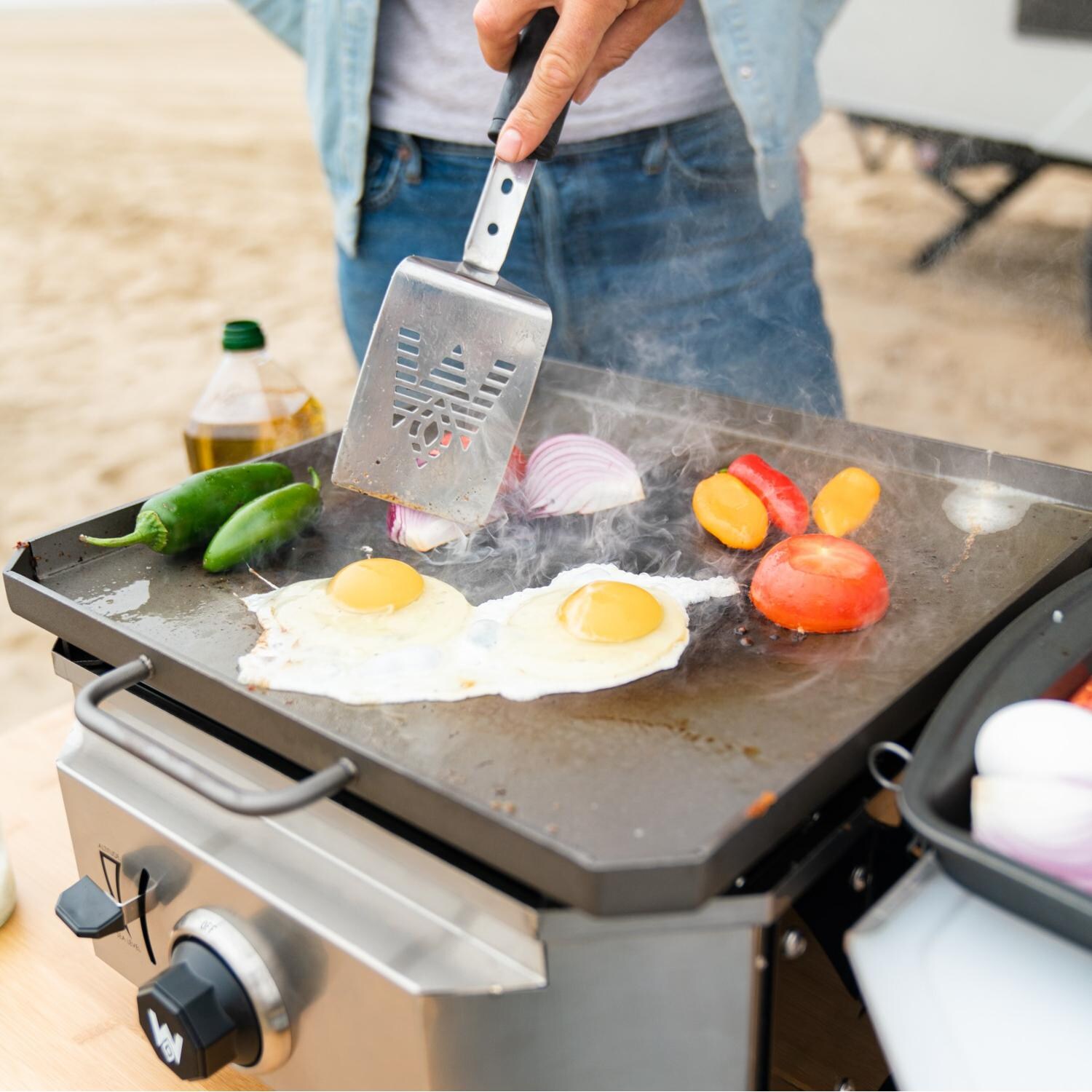 Magma CO10-106 Crossover Plancha Topper - In Use On CO10-101 Single Burner Firebox Outdoor Cooker (Not Included) thumbnail