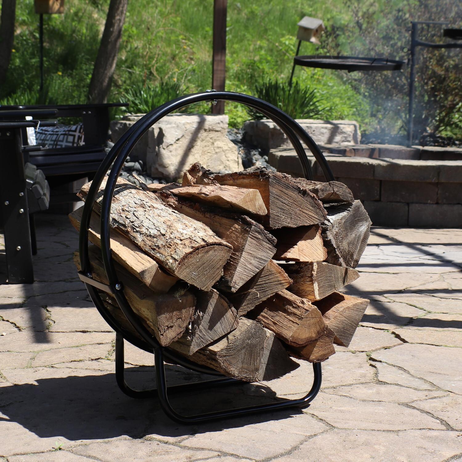 Ultimate Patio SC-QX24LH Steel Firewood Log Hoop - 24-Inch - Lifestyle thumbnail