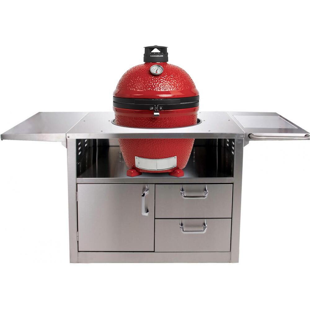 Kamado Joe 2017 Classic II 18-Inch Freestanding Ceramic Grill On Stainless Steel Cart - KJ23NRHC
