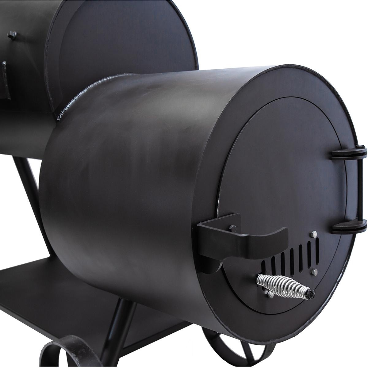 Old Country BBQ Pits G2-HD Gen 2 Smoker - Offset Smoker Closed - Detail thumbnail