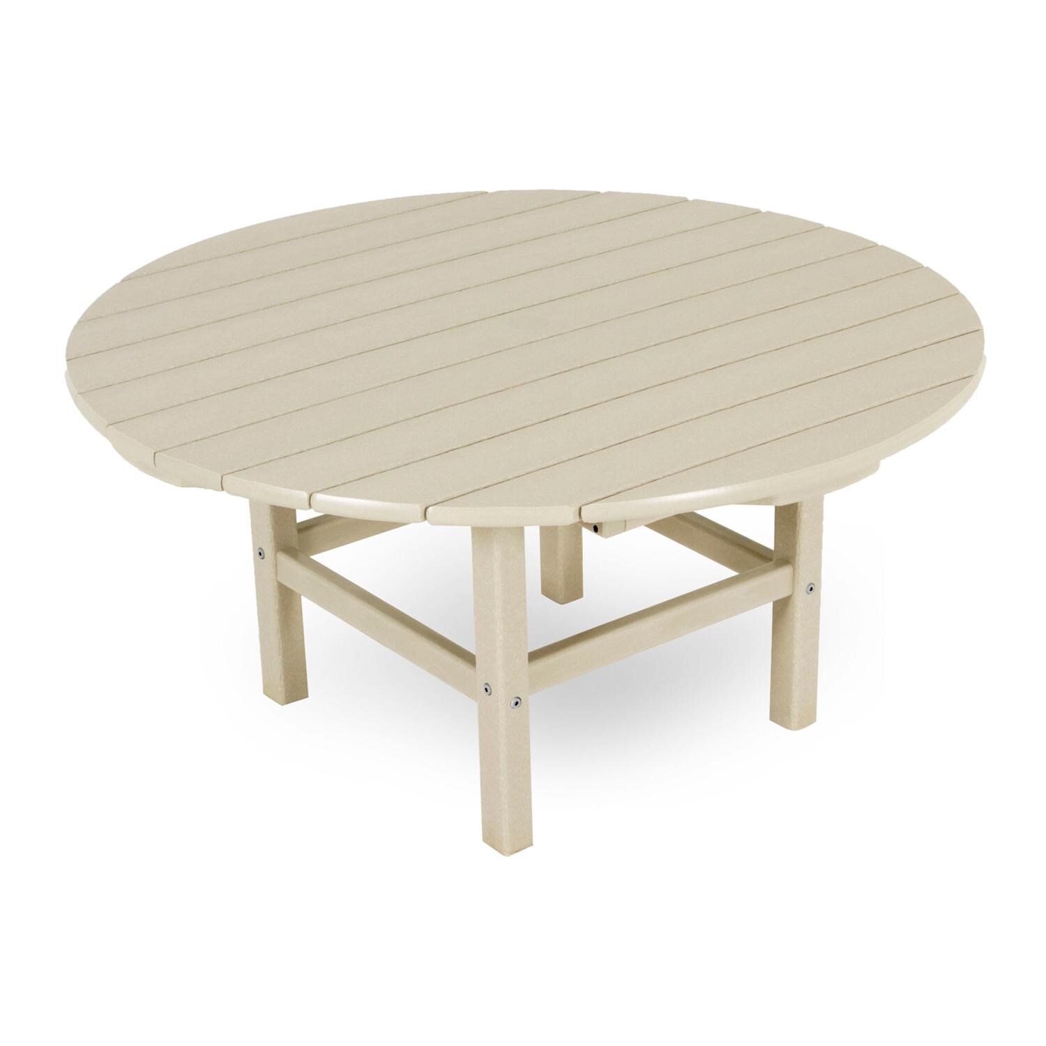 POLYWOOD 38-Inch Round Conversation Table - Sand thumbnail