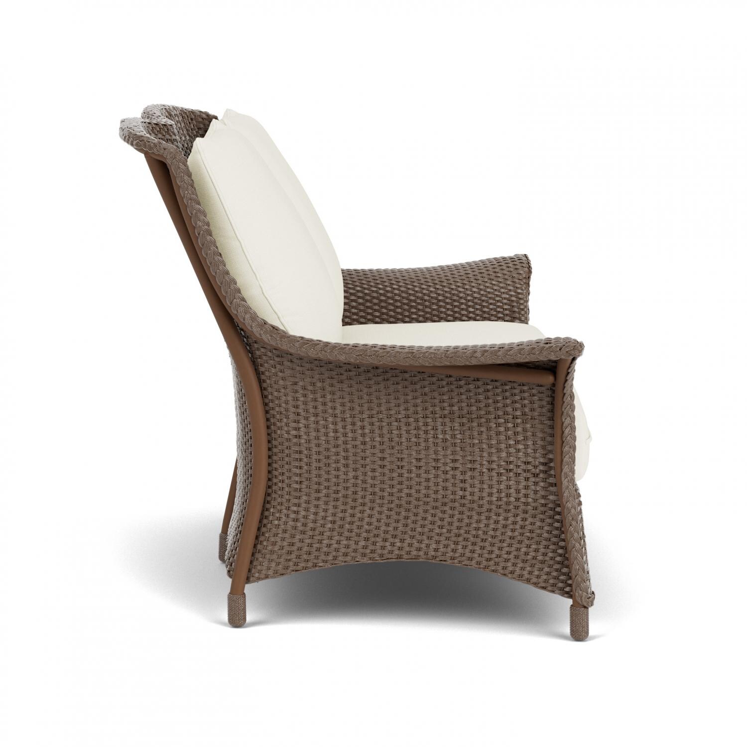 Lloyd Flanders Mandalay Loveseat In Bark Finish With Sailcloth Salt Fabric - Side thumbnail