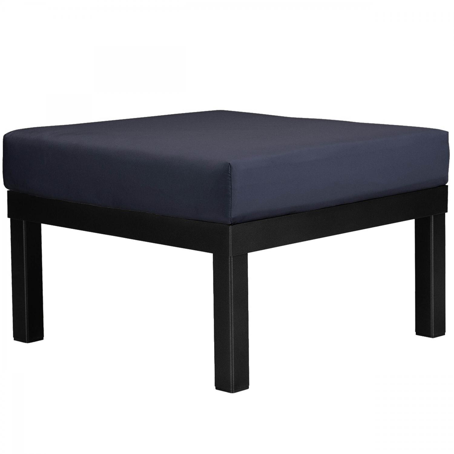 Ashbee Aluminum Ottoman in Textured Black/Indigo by Telescope Casual