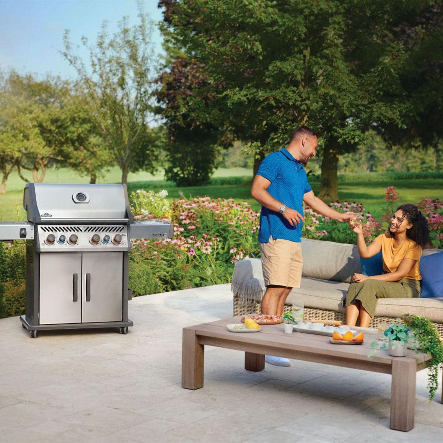 Napoleon RPS525RSIBNSS-2 Rogue PRO-S 525 Propane Gas Grill w/ Infrared Side & Rear Burner - Stainless Steel - Garden - Lifestyle thumbnail