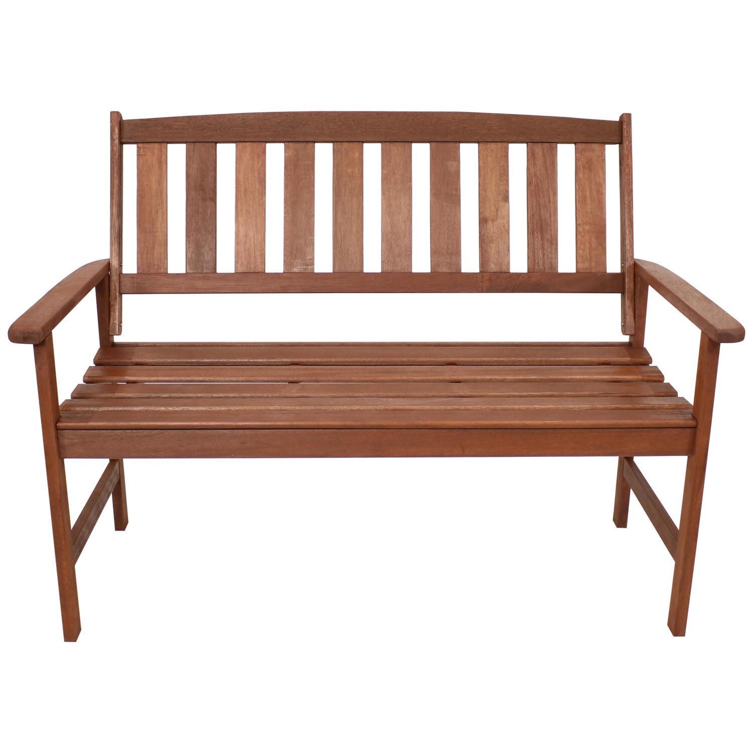 Ultimate Patio 49-Inch Meranti Wood 2-Seat Bench W/ Teak Oil Finish - Front View thumbnail