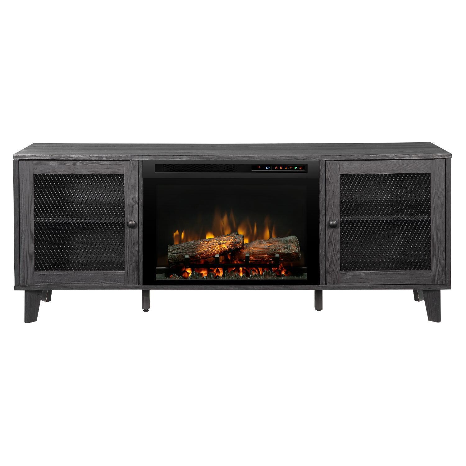 Dimplex - GDS26L8-1909WI - Dean 65-Inch Electric Fireplace Media Console - Logs - Wrought Iron thumbnail