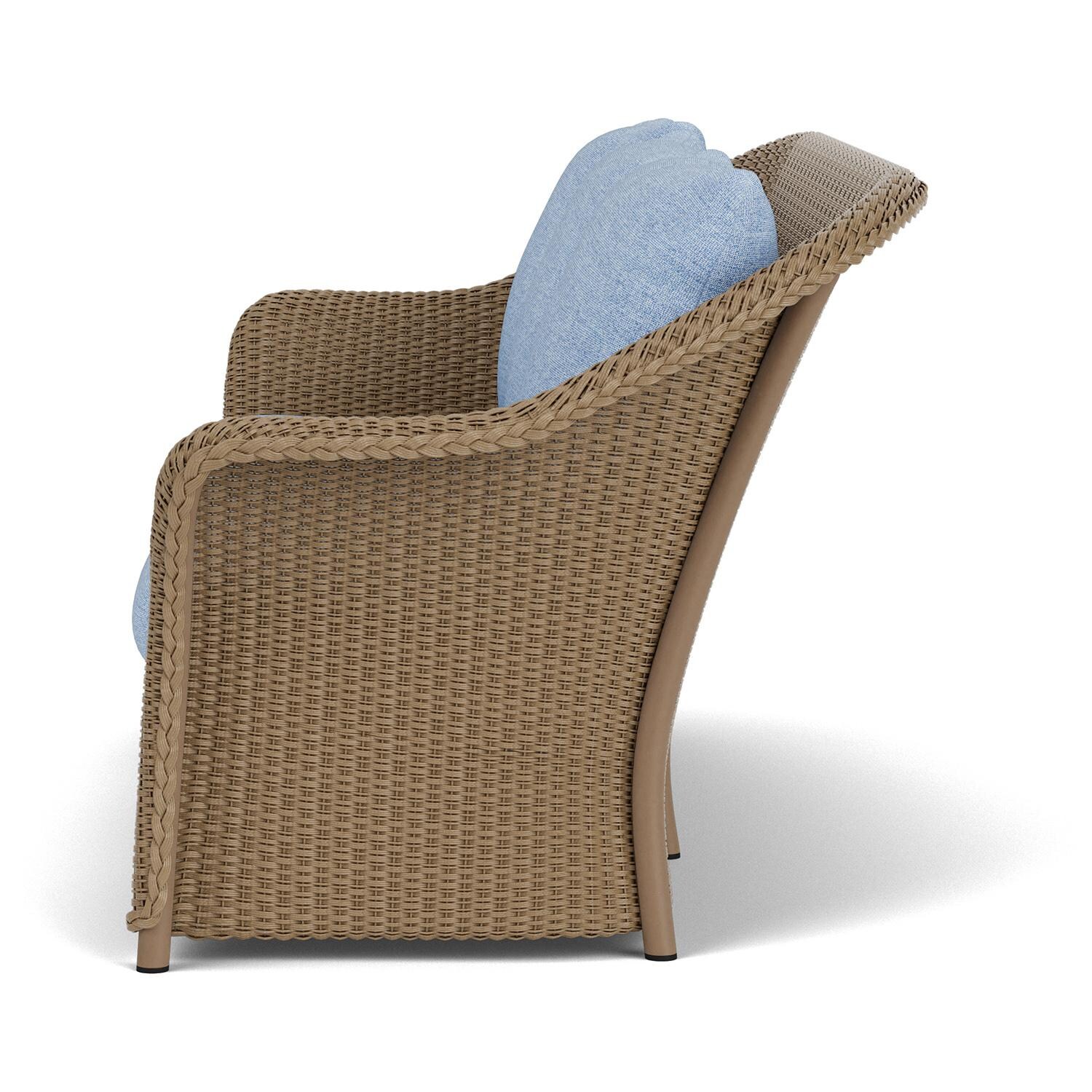 Lloyd Flanders Weekend Retreat Sofa in Fawn Finish W/ Demo Skyway Fabric - Side thumbnail