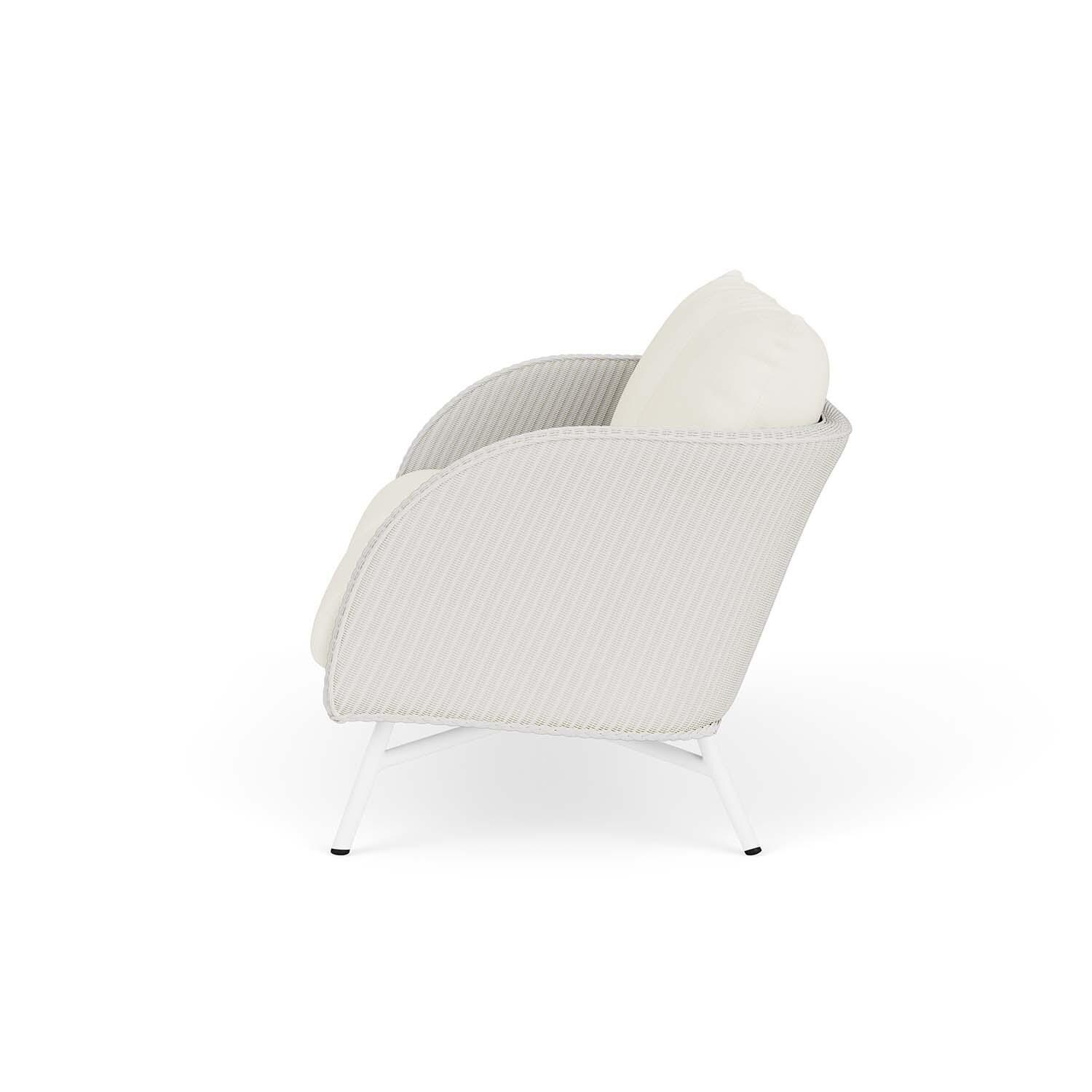 Lloyd Flanders Essence Loveseat W/Sailcloth Salt Fabric - Matte White Finish - Side thumbnail