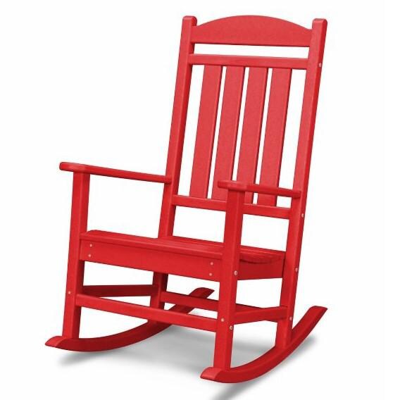 Presidential Recycled Plastic Wood Patio Rocking Chair By POLYWOOD Sunset Red BBQGuys
