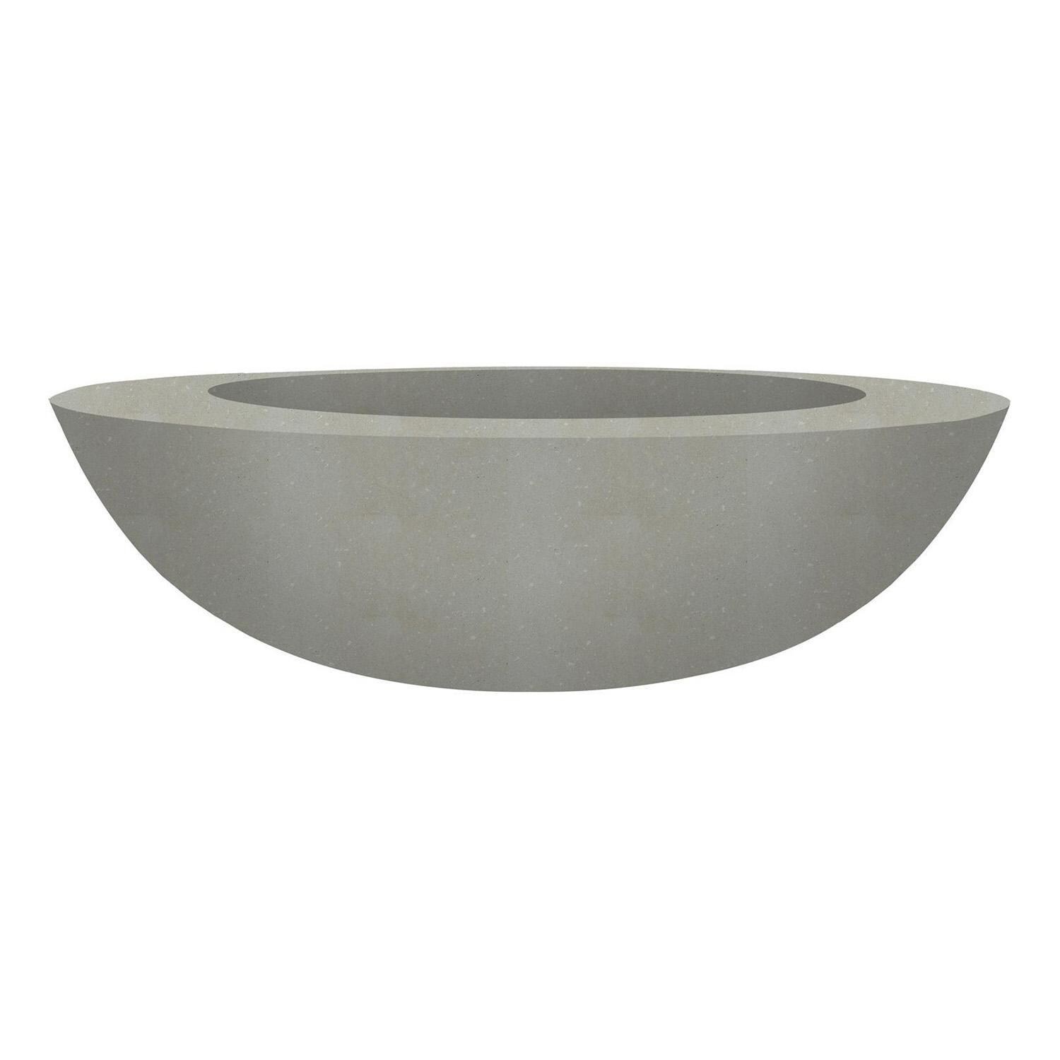 Valley Bay 70 Inch Round Glass Fiber Reinforced Concrete Propane w/ Electronic Ignition Fire Bowl in Natural by Lakeview Outdoor Designs - White Background thumbnail