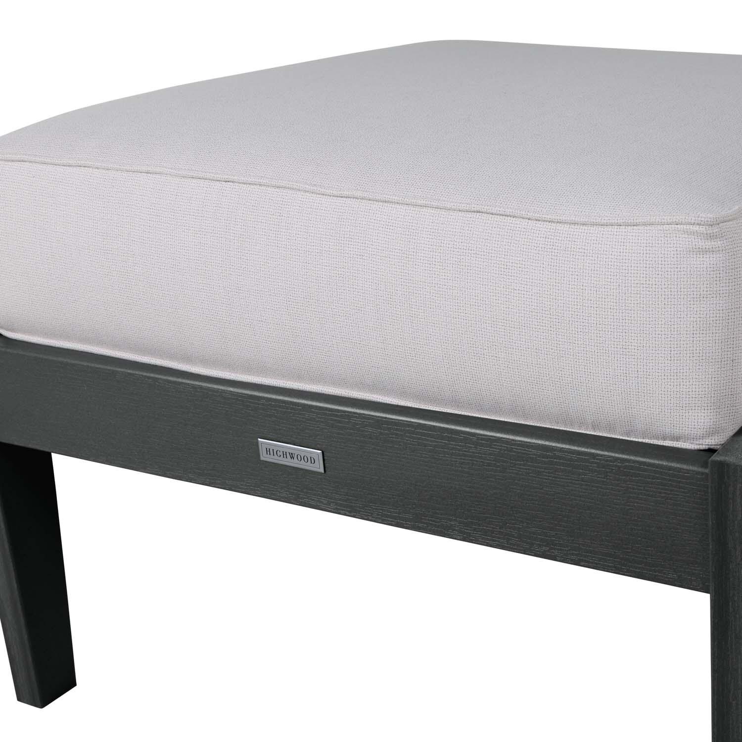 Blushing Bay Recycled Plastic Ottoman in Bliss Linen/Black by Lakeview Outdoor Designs - Frame - Detail thumbnail
