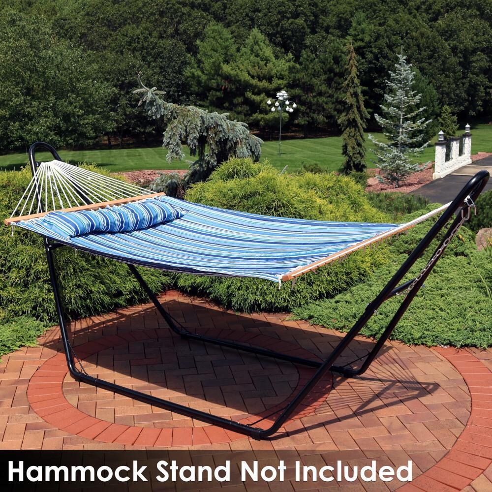 Ultimate Patio Quilted Double Hammock & Pillow - Breakwater Stripe - Lifestyle thumbnail