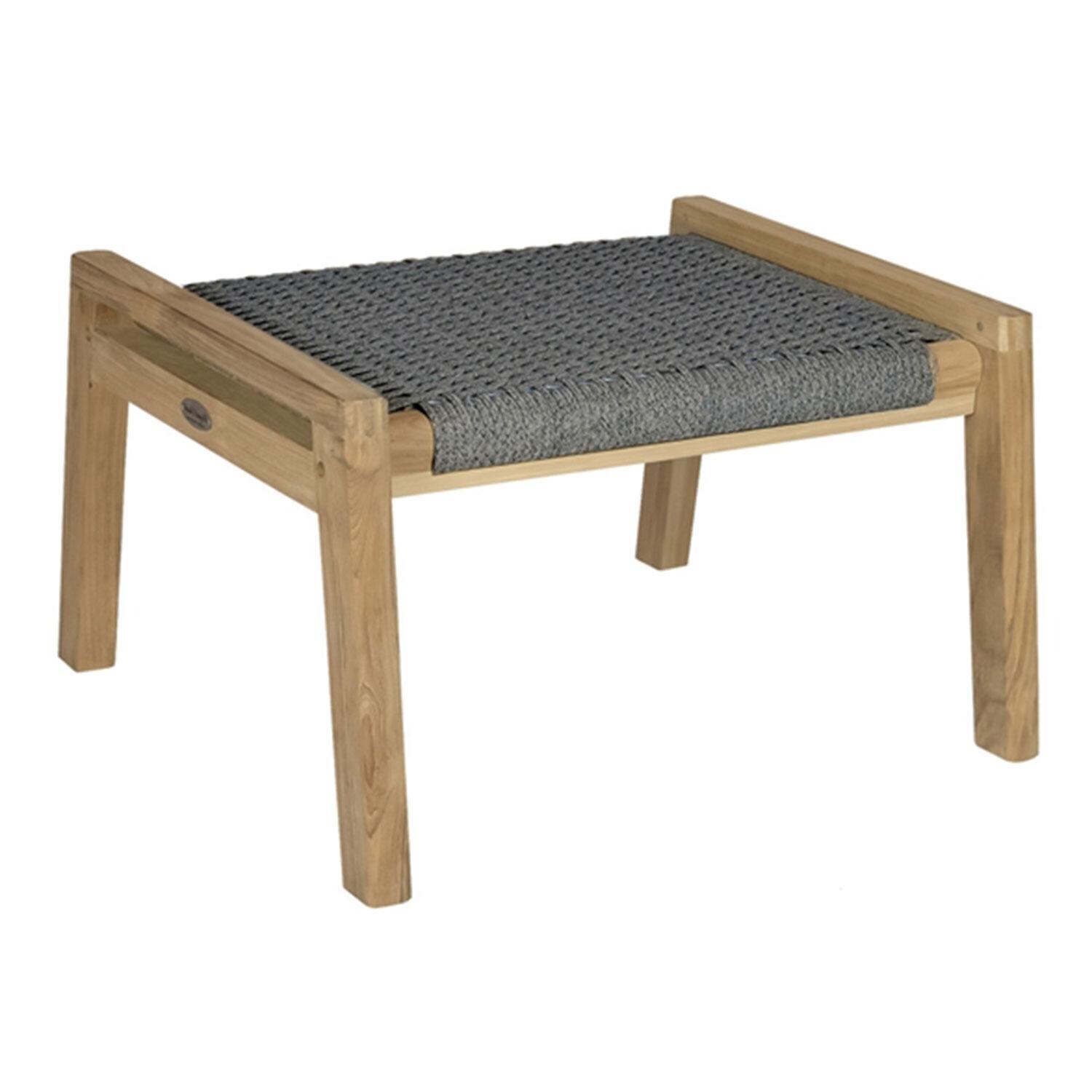 Admiral Rope Ottoman in Charcoal Grey by Royal Teak Collection - Left Angle - White Background thumbnail