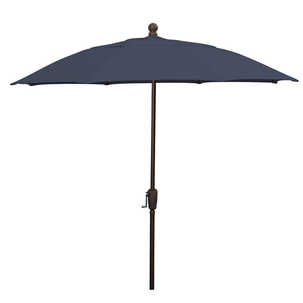 FiberBuilt 9 Ft Aluminum Market Patio Umbrella With Crank Lift - Navy Blue thumbnail
