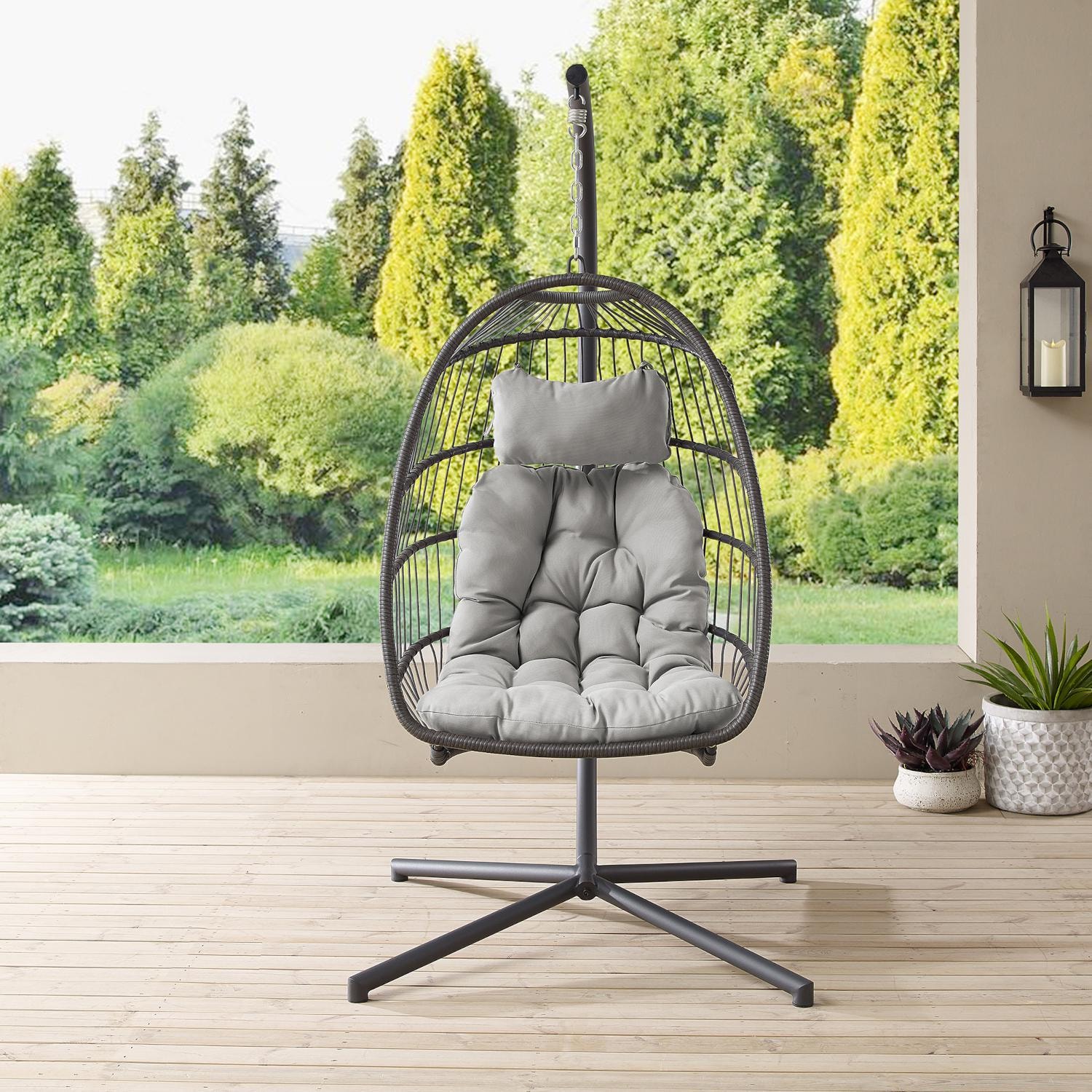 Wicker Swing in Gray Gray by Ultimate Patio