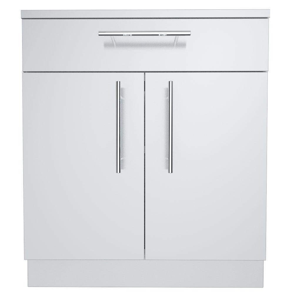 Sunstone SBC30CDD 30-in Outdoor Kitchen Double Door and Drawer Island Cabinet - Cabinet Front - White Background thumbnail