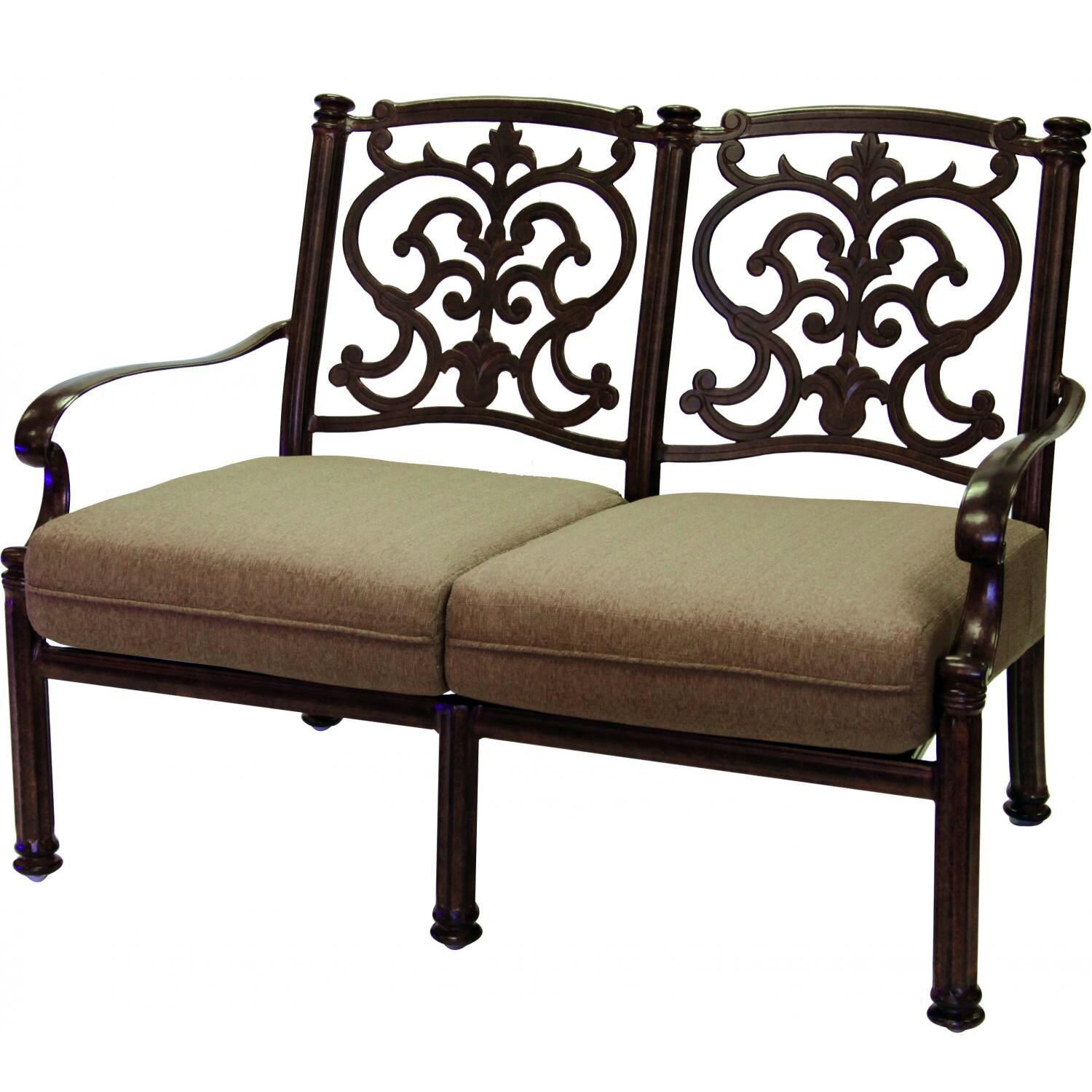 Darlee B/201018-6PC-60AB Santa Barbara Cast Aluminum Loveseat W/ Sesame Cushions thumbnail