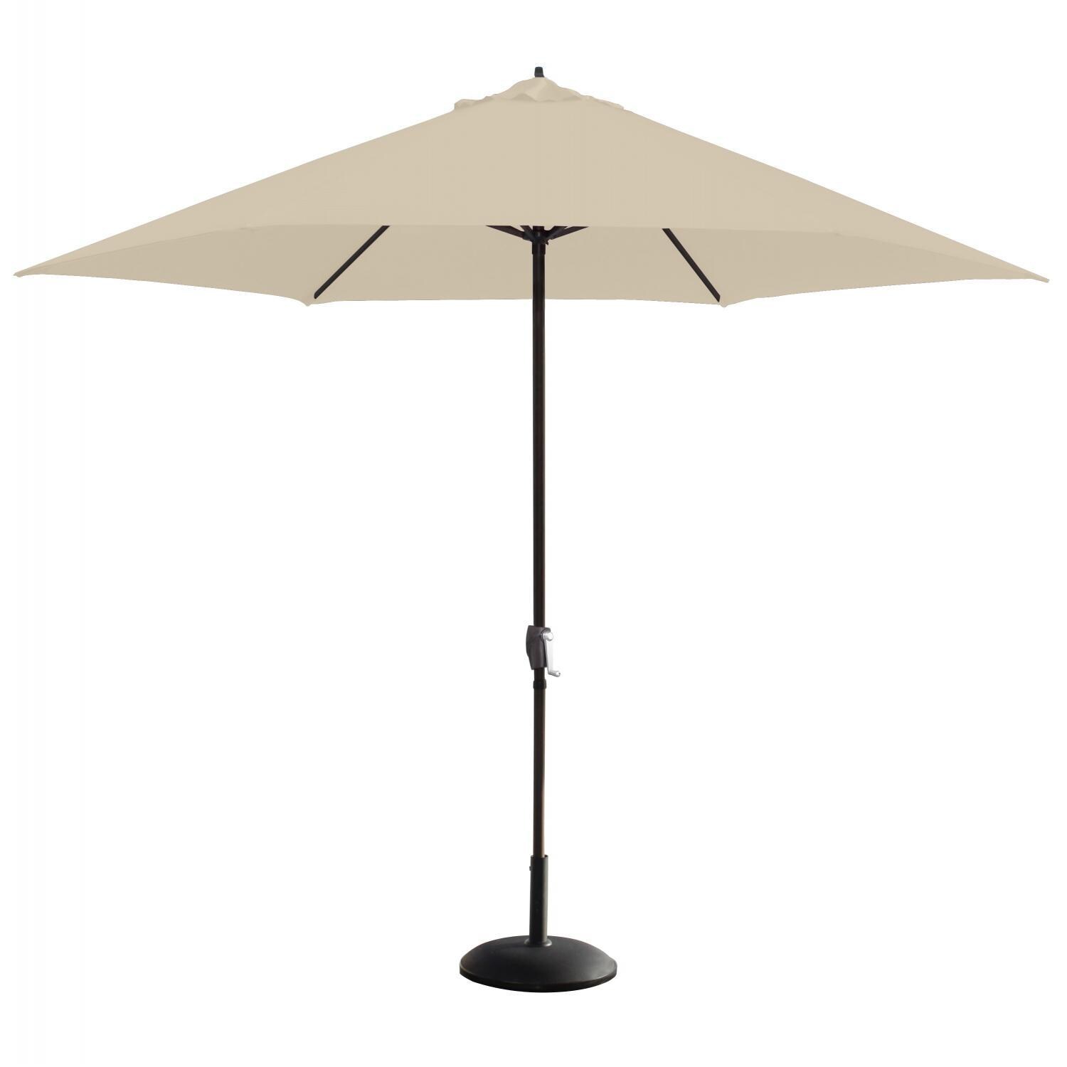 Astella 11 Ft. Aluminum Patio Umbrella W/ Crank Lift - Black Frame / Polyester Beige Canopy image