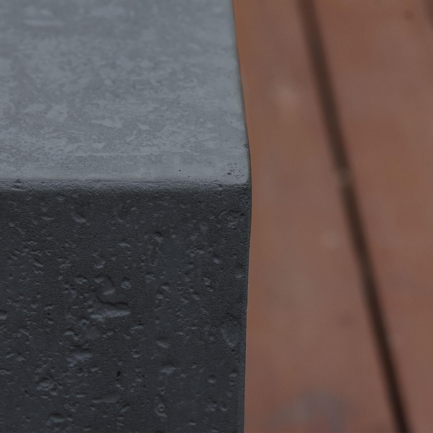 Metropolis OFG104DG-NG 56 Inch Rectangular Concrete Natural Gas Fire Pit Table in Dark Gray By Elementi - Material - Detail thumbnail