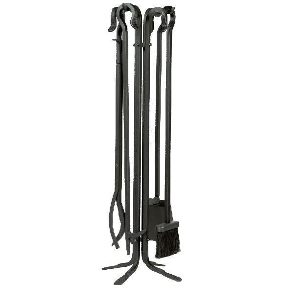 Alpine Flame 36-Inch 5-Piece Black Wrought Iron Fireplace Tool Set With Stand thumbnail