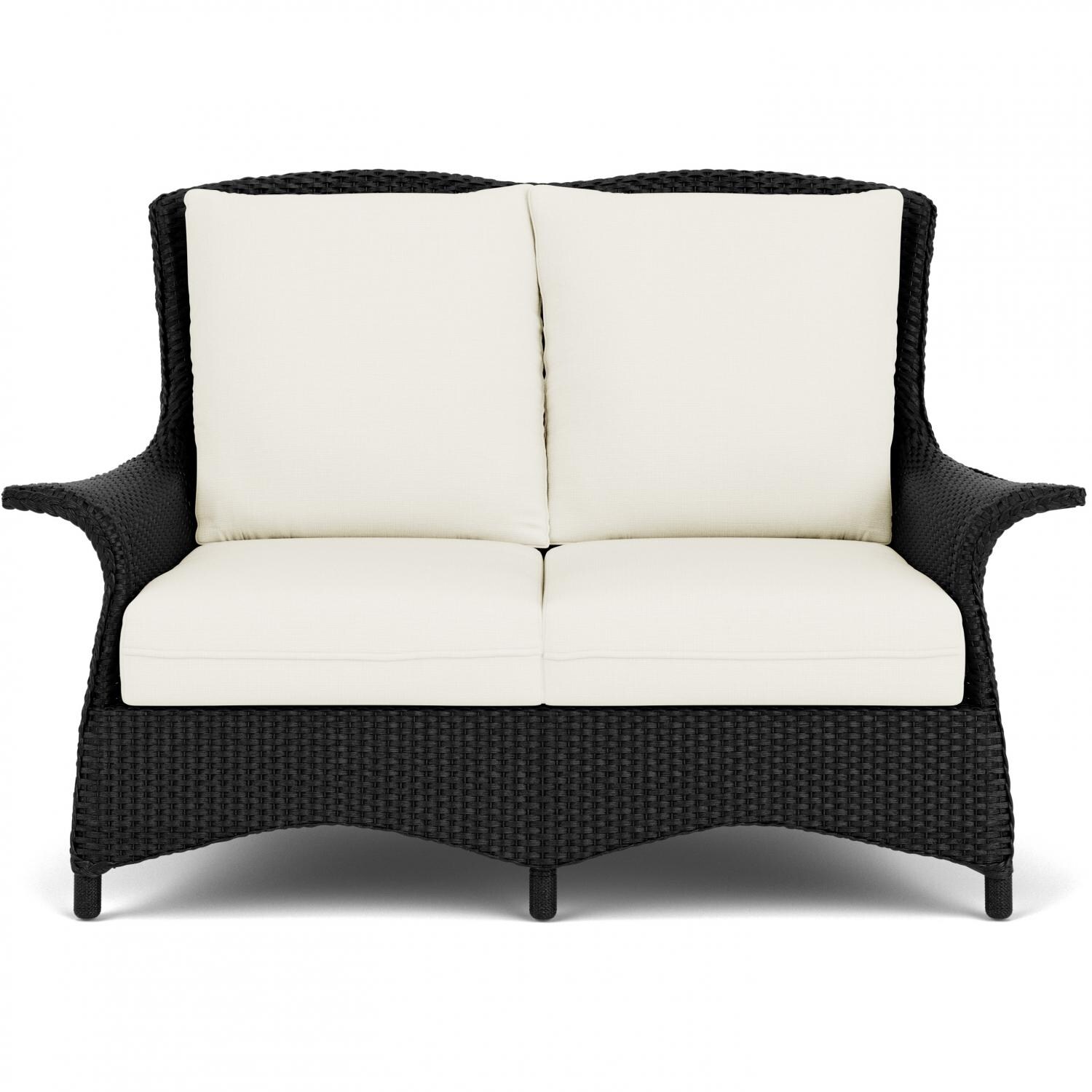 Lloyd Flanders Mandalay Loveseat in Ebony Finish with Sailcloth Salt fabric thumbnail