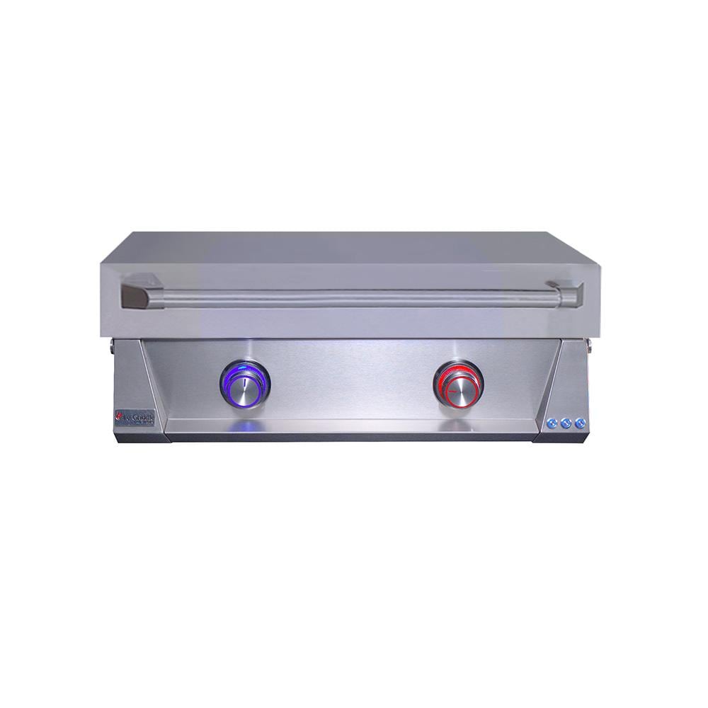 Le Griddle Pro Series 75 30-in 2 Burner Built-In Natural Gas Flat Top Grill w/ 3mm Plate & Lid - OML75P3