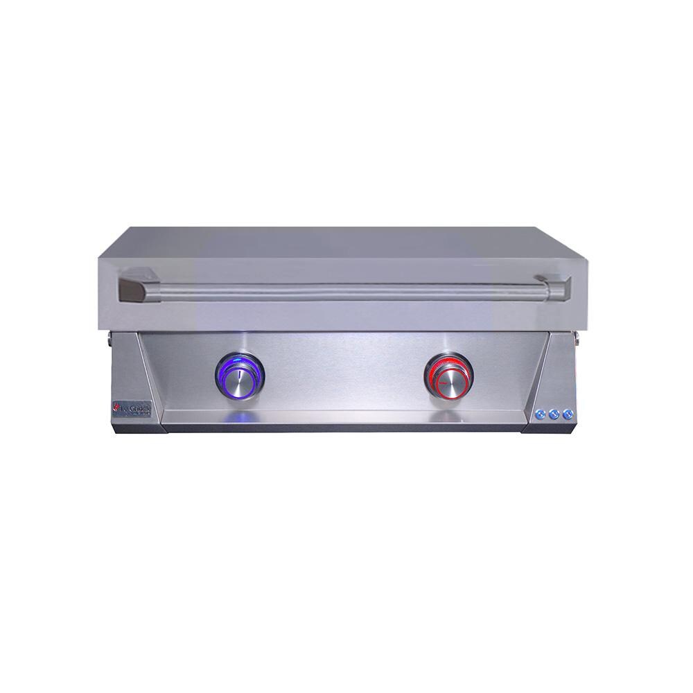Le Griddle Pro Series 75 30-in 2 Burner Built-In Natural Gas Flat Top Grill w/ 3mm Plate & Lid - OML75P3
