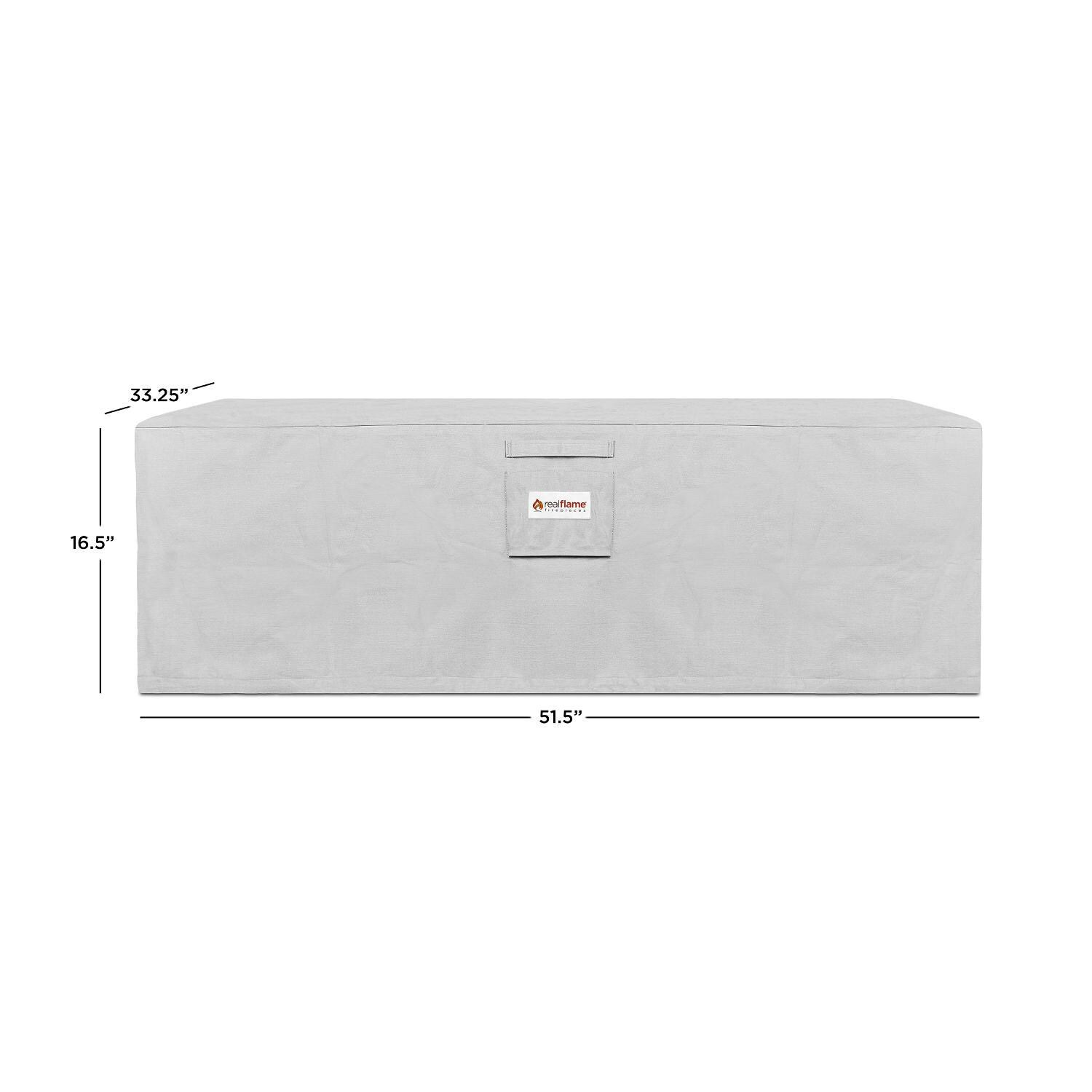 Lakeview Outdoor Designs SC-A9650 Villa Flora Rectangle Fire Table Protective Cover - Light Gray - Dimensions thumbnail