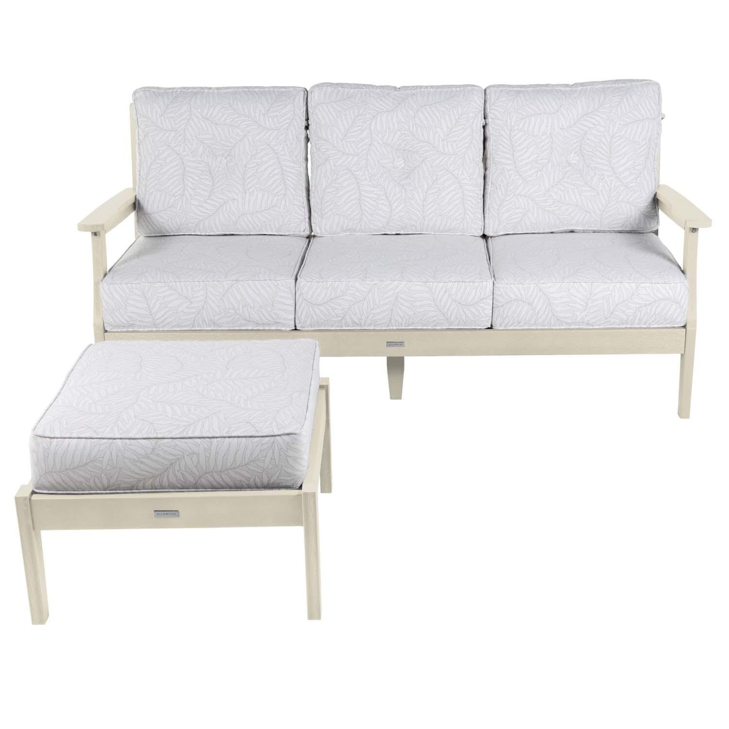 Blushing Bay 2 Pc Recycled Plastic Seating Set in Lively Parchment/Whitewash by Lakeview Outdoor Designs - Front View - White Background thumbnail