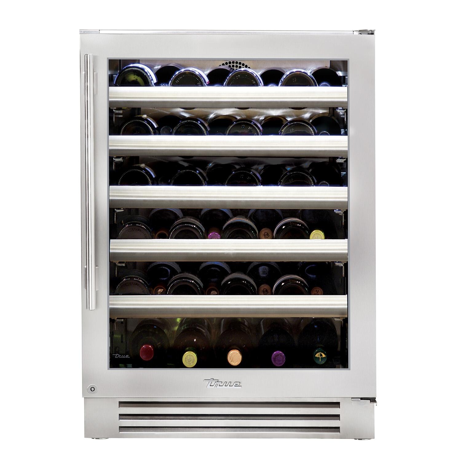 True 24 Inch 45 Bottle Right Hinge Glass Door Outdoor Wine Cabinet - Stainless Steel - TWC-24-R-SG-C