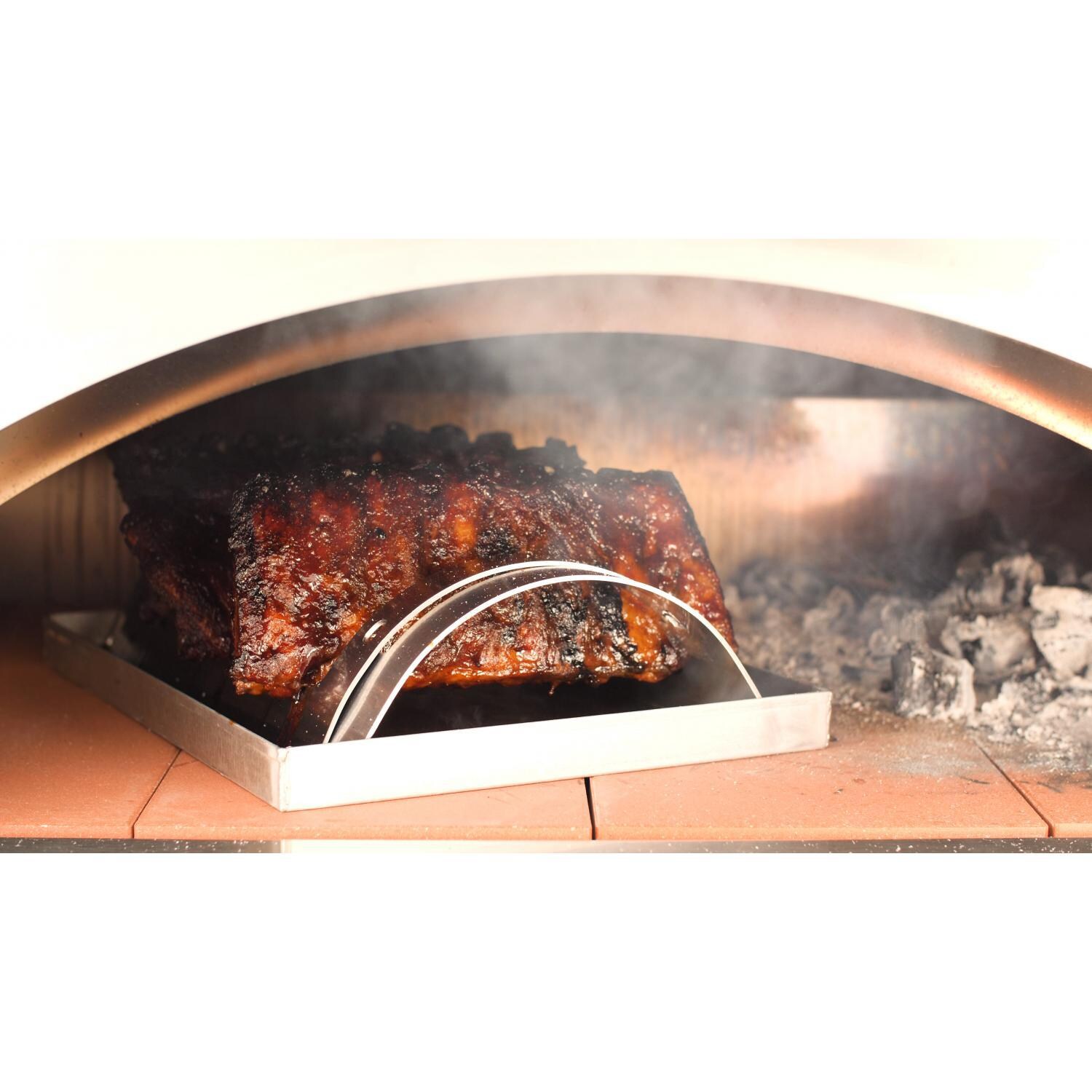 ALFA ACSUP-C30X40 Stainless Steel Rib Rack With Tray - In Use thumbnail