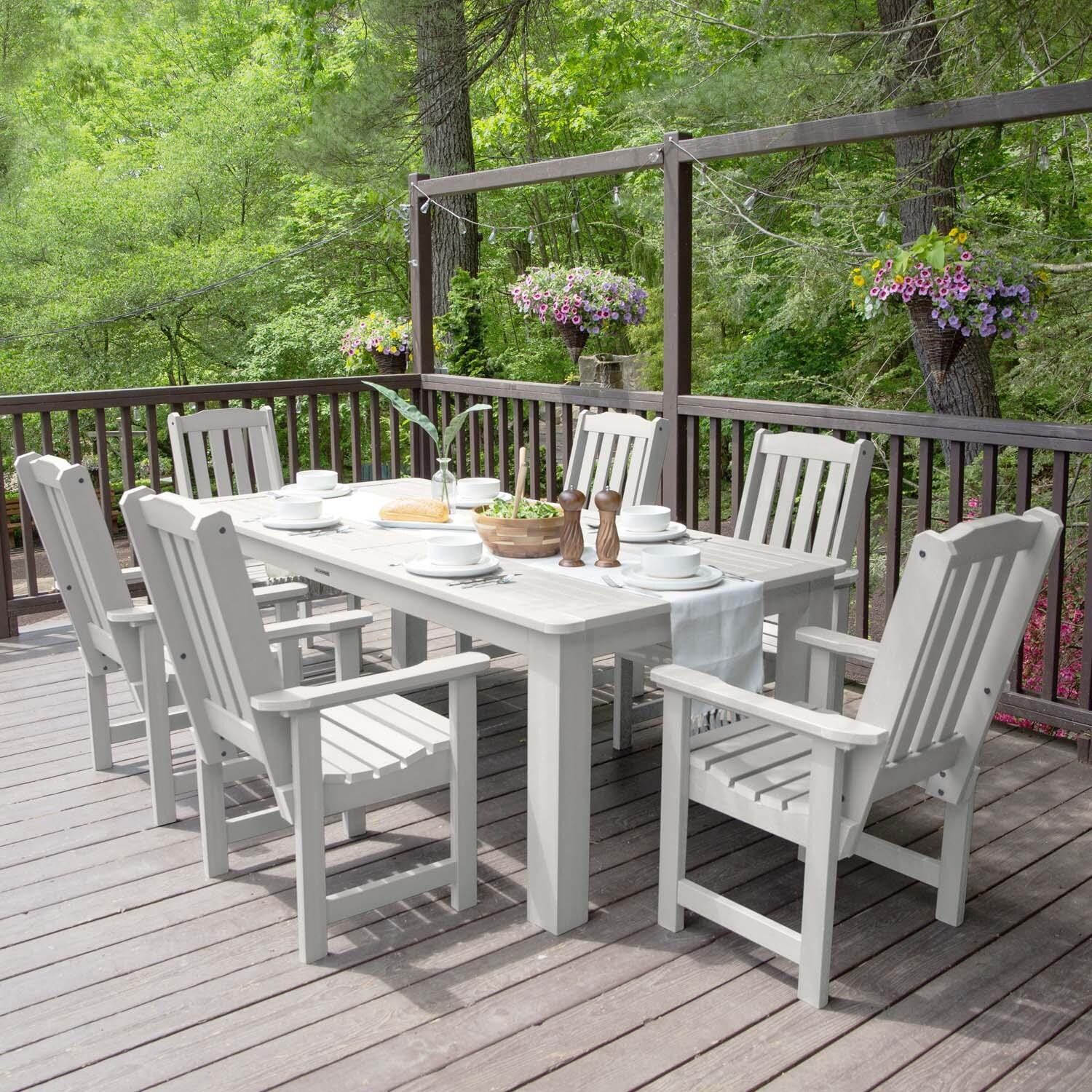 Hart Lane 7 Pc Recycled Plastic Dining Set in White by Lakeview Outdoor Designs