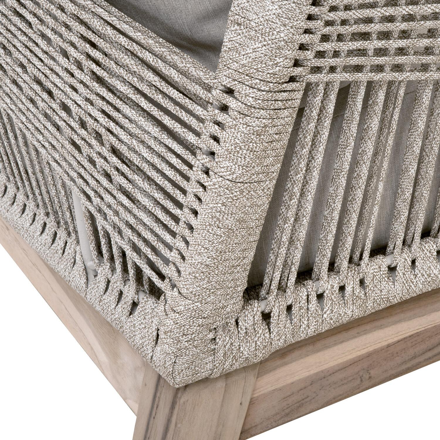 Lakeview Peninsula Way Woven Rope Club Chair in Taupe & White - Back Detail thumbnail