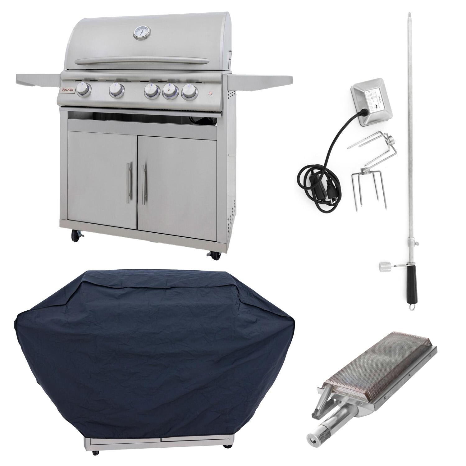 Blaze LTE+ 32-in 4-Burner Propane Grill w/ Lift-Assist Hood, Rear Infrared Burner, Infrared Searing Burner, Rotisserie & Cover thumbnail