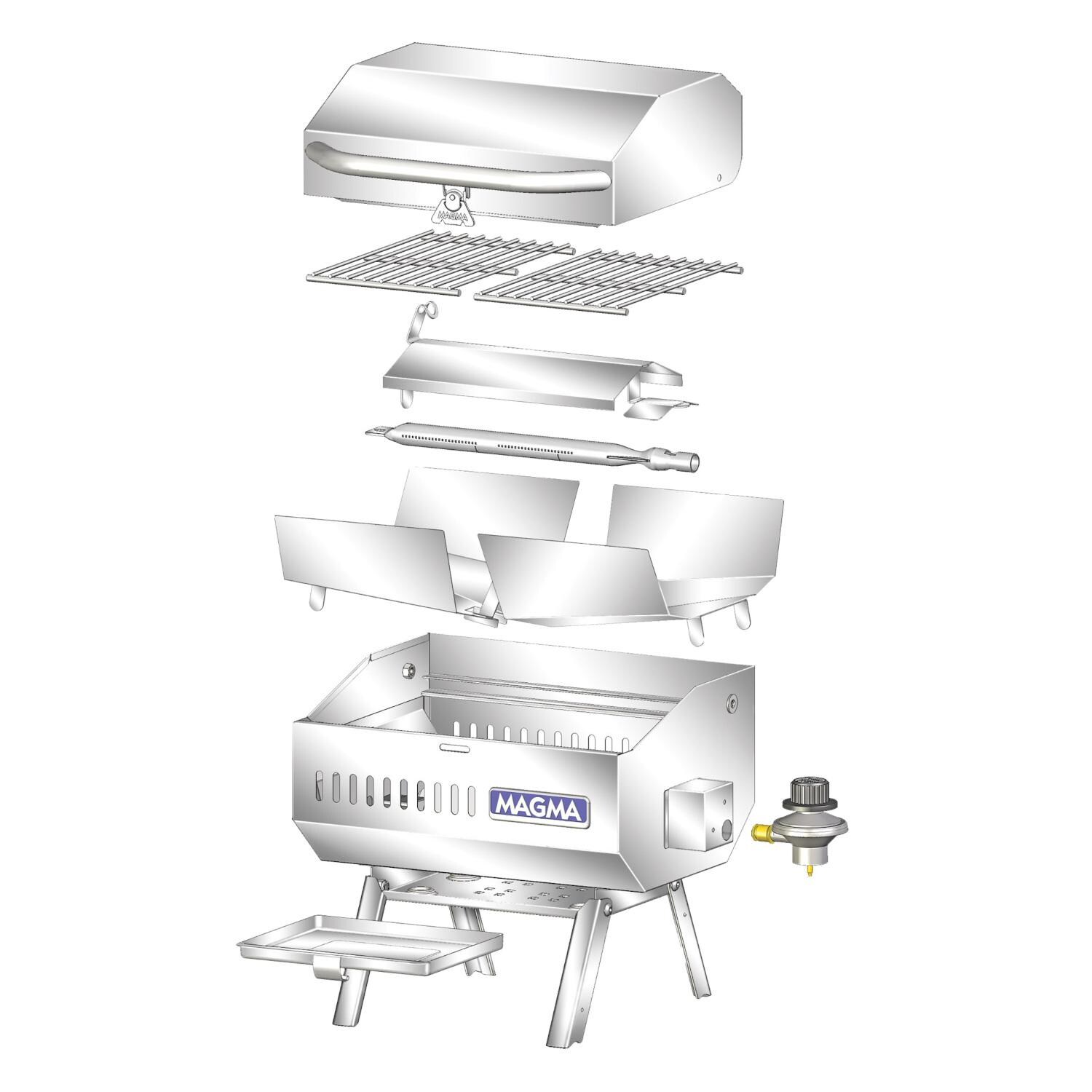 Magma Grills A10-801 TrailMate Gas Grill - Exploded Parts View thumbnail