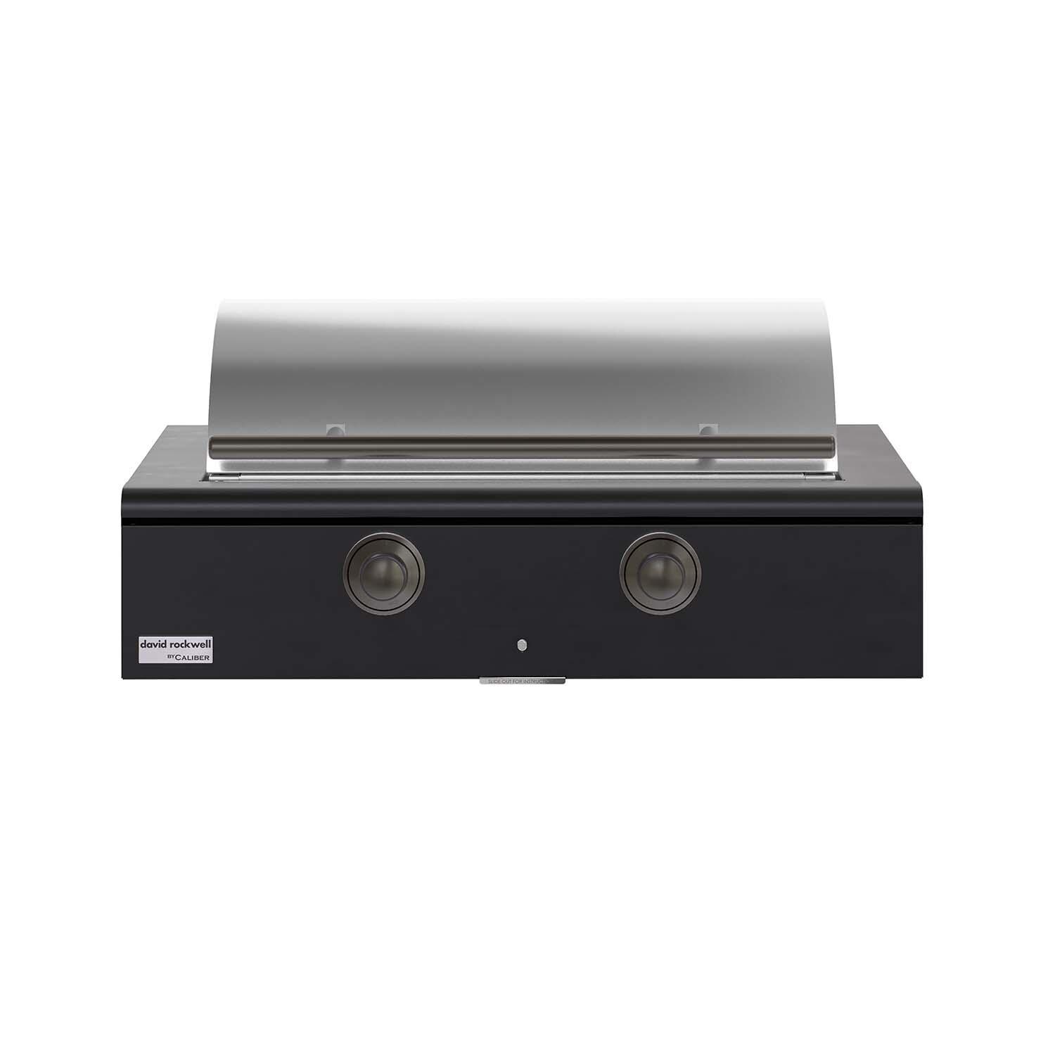 Caliber CRG-42BN00-A-027-H05 42-in Natural Gas Built-In Rockwell Grill - Matte Black w/ Pewter Hardware - Lid Closed - White Background thumbnail
