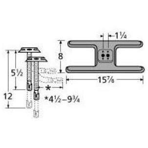 Cast Iron H Twin, Centered, 1.25 Inch Offset Burner 20502-72401