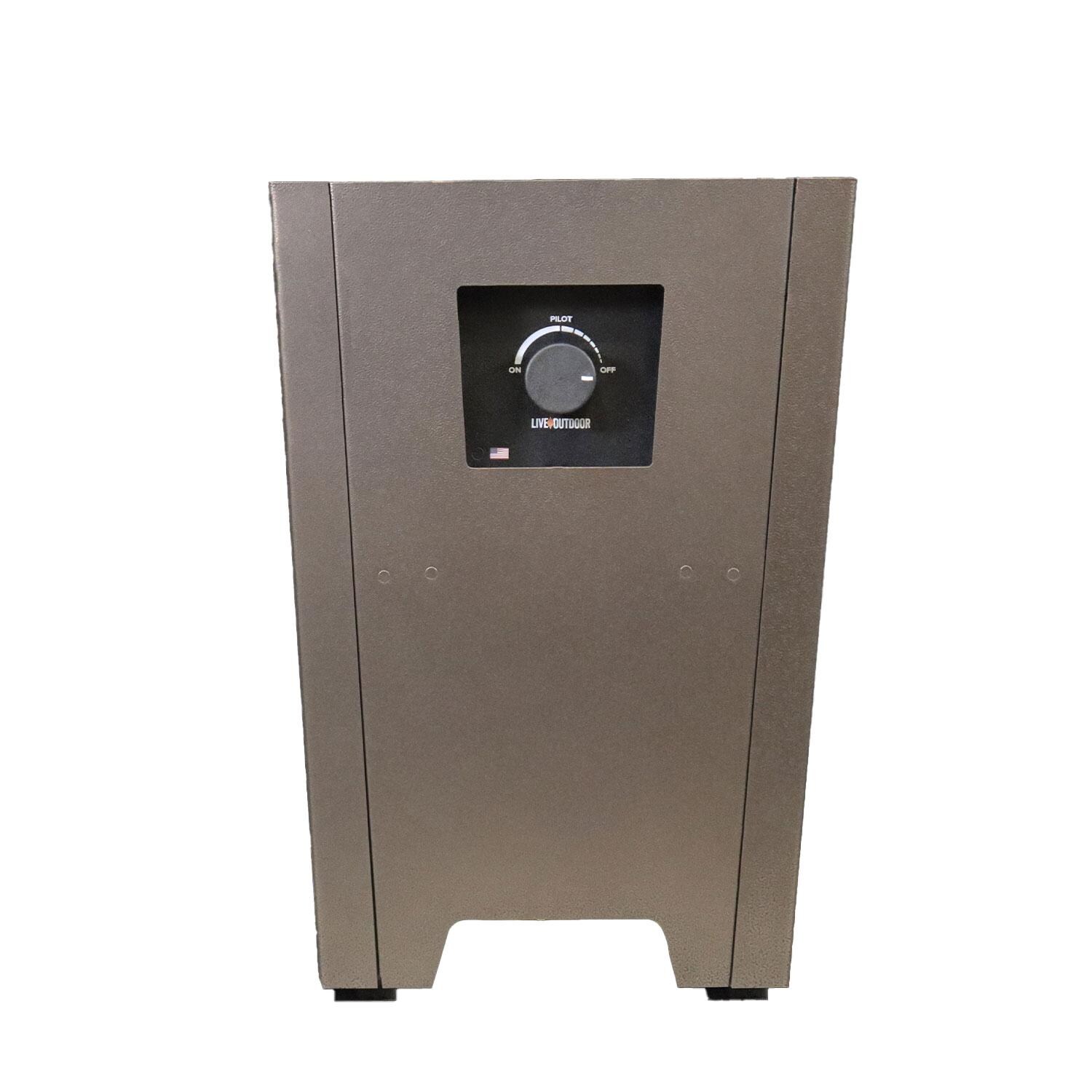 Firestorm 12 Inch Square Powder Coated Steel Propane Fire Pit in Brown by Live Outdoor