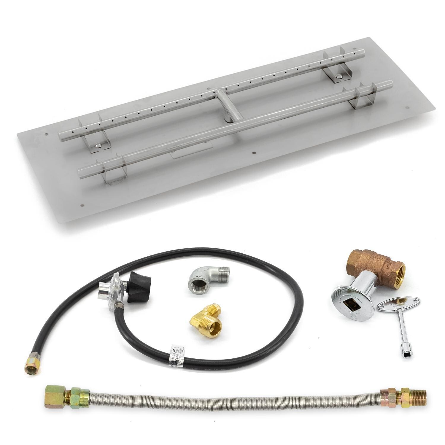 BBQGuys Signature Series 30-Inch Rectangular Flat Pan W/ 25-Inch Propane H-Burner & Connection Kit image